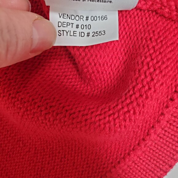 EDDIE BAUER Women's Fair Isle Sweater Red Black & White Fisherman Ski Cabin S - Picture 7 of 7